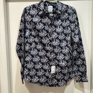 Brooks Brothers Navy & Lilac Floral Button Down Shirt